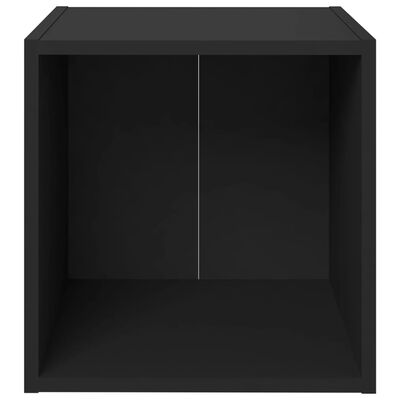 vidaXL ТВ шкаф, черен, 37x35x37 см, ПДЧ