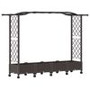 vidaXL Повдигнато легло с решетка и покривка Кафяво 207 x 40 x 129 см