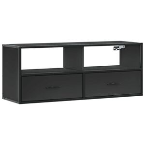 vidaXL ТB шкаф, черен, 100x31x39,5 см, инженерно дърво и метал