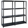vidaXL Стелаж за съхранение 4 рафта черен 122x30,5x130 см пластмаса