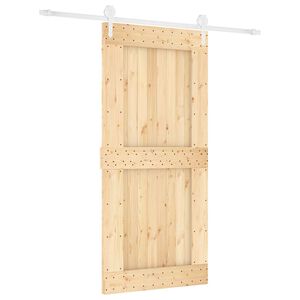 vidaXL Преплъзваща се врата Естествено и бяло 95 x 210 cm