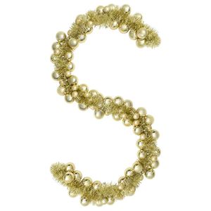 vidaXL Коледна гирлянда с топки Златист 186 см Полистирен