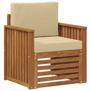 vidaXL Външен диван Солидно акациево дърво и полиестер Натурално