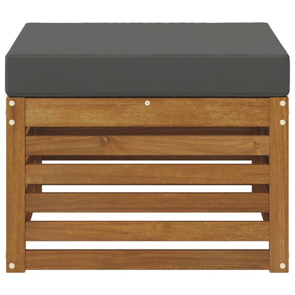 vidaXL Външна табуретка Солидно акациево дърво Естествен