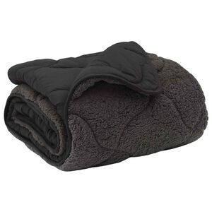 vidaXL Летен юрган Антрацит 155 x 200 см Микрофибър и тедди флийс