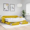 vidaXL Канапе с изтеглящо легло и чекмеджета жълто 80x200 см кадифе