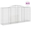 vidaXL Габионни кошници арка 25 бр 300x50x140/160см поцинковано желязо
