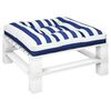 vidaXL Палетна възглавница синьо-бяло райе 80x80x12 см текстил