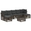 vidaXL Градински Софа Комплект 8 pcs Сиво полиратан