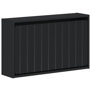 vidaXL Стенно шкафче за обувки ZWOLLE 71 x 17 x 43 см Черно