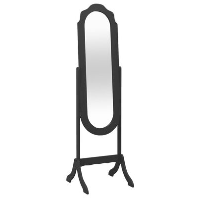 vidaXL Свободностоящо огледало, черно, 46x48x164 см