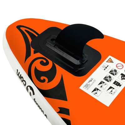 vidaXL Комплект надуваем стендъп падълборд, 320x76x15 см, оранжев