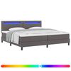 vidaXL Легло с пружинирана основа Сив 200 x 200 cm Изкуствена