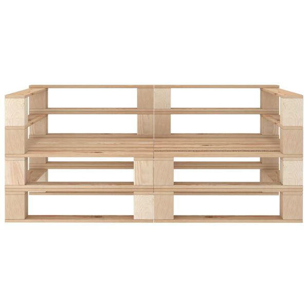 vidaXL Градински диван от палети 2-местен дърво