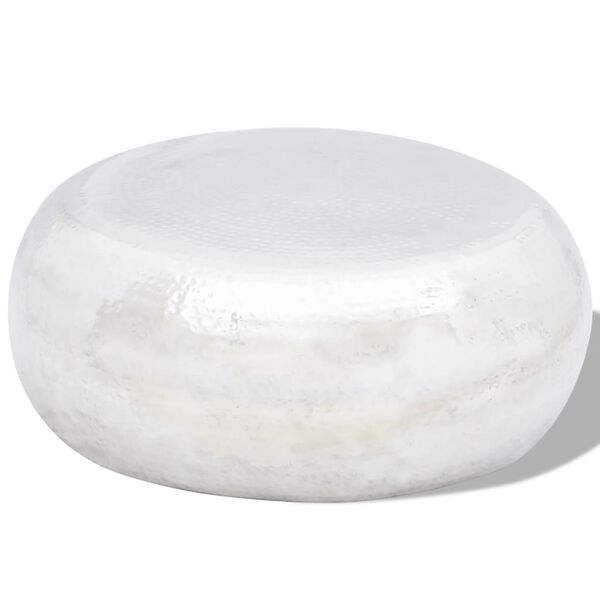 vidaXL Кована алуминиева маса за кафе, сребриста