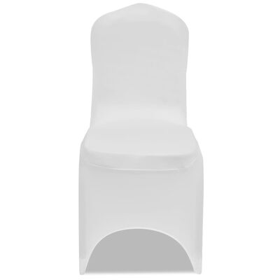 vidaXL Покривни калъфи за столове, 100 бр, еластични, бели