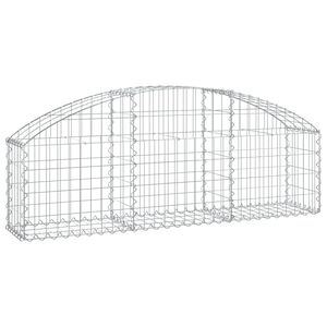 vidaXL Дъговидна габионна кошница 150x30x40/60 см поцинковано желязо