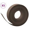 vidaXL Градински кантове, 5 бр, кафяви, 10 м, 15 см, полиетилен
