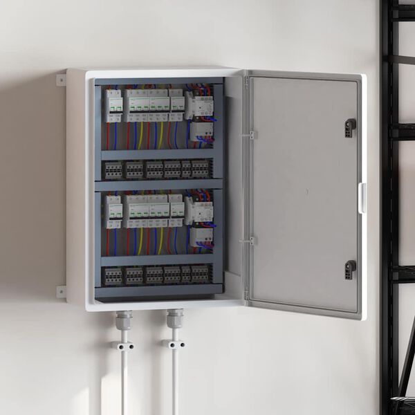 vidaXL Контролен шкаф Сив 57 x 24,5 x 70 см ABS пластмаса