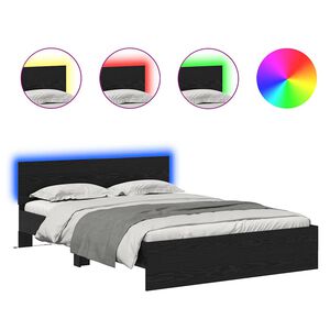 vidaXL Рамка за легло Черния дъб 135 x 190 cm Инженерно дърво