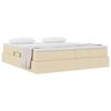 vidaXL Легло с място за съхранение и матрак с матрак Крем 180 x 200 cm