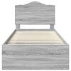 vidaXL Рамка за легло Сив Сонома 90 x 190 cm Солидно борово дърво