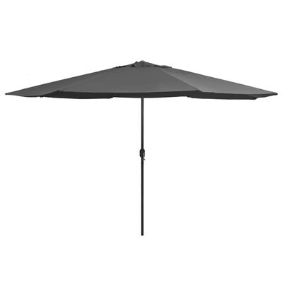 vidaXL Градински чадър с метален прът, 400 см, антрацит