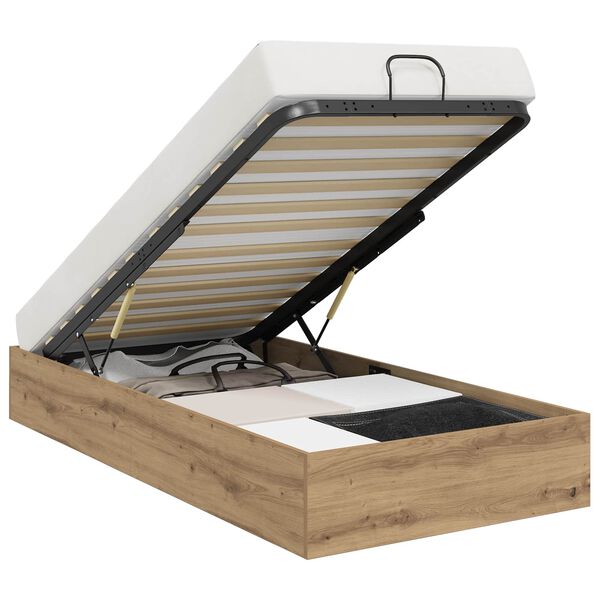 vidaXL Отоманско легло Дъб 193 x 120 x 25 см Инженерно дърво