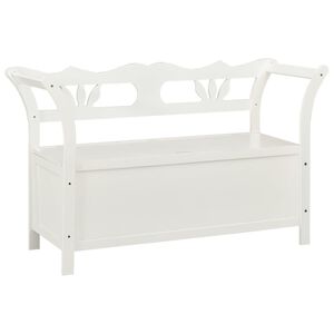 vidaXL Пейка бяла 107x45x75,5 см масивна ела