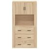 vidaXL Висок шкаф, сонома дъб, инженерно дърво