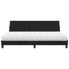 vidaXL Легло с матрак Hanko, черно, 200x200 см, плат