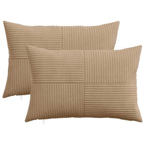 vidaXL Калъфка за възглавница 2 pcs ALMELO Кафяво 30 x 50 cm кордурой