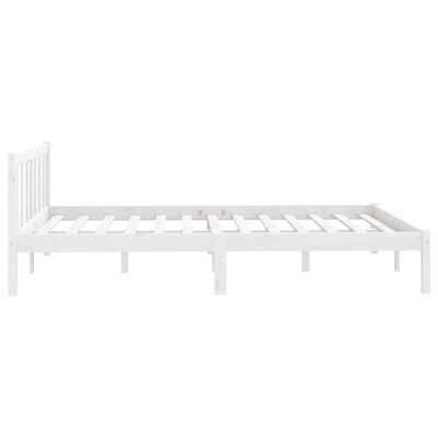 vidaXL Рамка за легло, бяла, борова дървесина масив, 160x200 cм