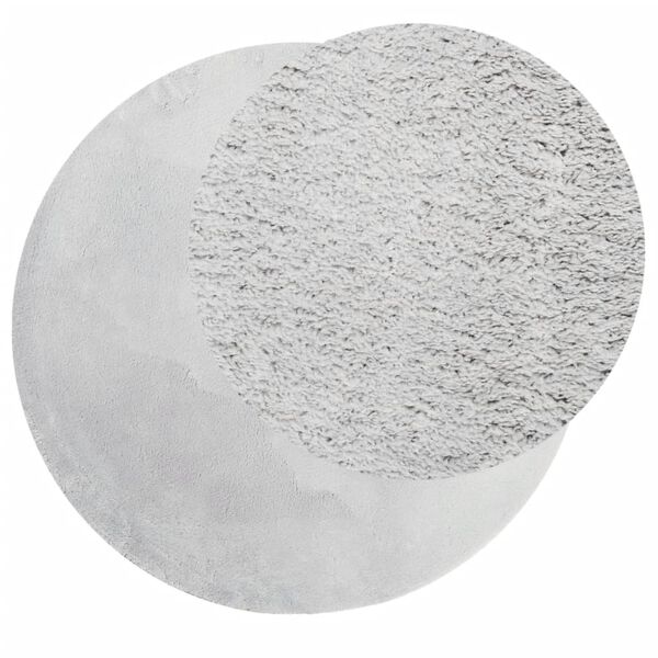 vidaXL Килим HUARTE с къс косъм, мек и миещ се, сив, &Oslash; 80 см