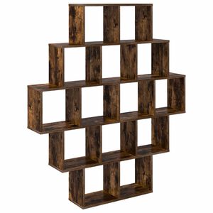 vidaXL Стенен рафт Опушен дъб 120 x 20 x 136 см Инженерна дървесина