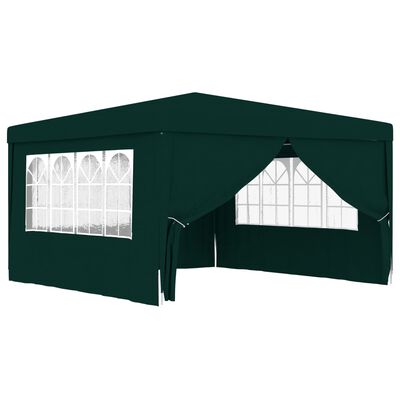 vidaXL Професионална парти шатра със стени 4х4 м зелена 90 г/м²