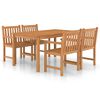 vidaXL Градински комплект за хранене, 5 части, 150x90 см, масивно тиково дърво