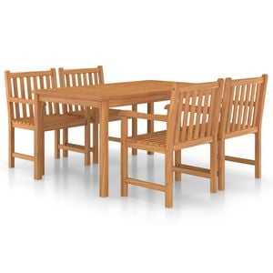 vidaXL Градински комплект за хранене, 5 части, 150x90 см, масивно тиково дърво