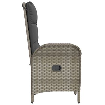 vidaXL Външни столове, 2 бр, полиратан, сиви