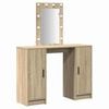 vidaXL Тоалетка с врата Кафяво 102 x 33 x 135 см Инженерно дърво
