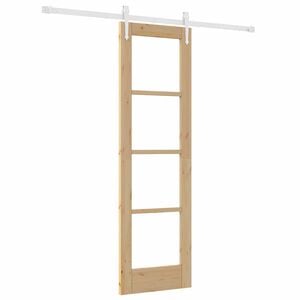 vidaXL Преплъзваща се врата Естествен 61 x 198,5 см