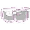 vidaXL Градински диван с възглавници, 7 части, полиратан, сив