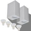 vidaXL Външни LED прожектори за стена, квадратни, 2 бр