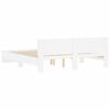 vidaXL Рамка за легло с табла, бяла, 160x200 см