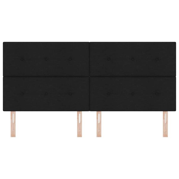 vidaXL Табла за легло с регулируема височина Черно 200 cm текстил