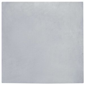 vidaXL Килим с изкуствена заешка козина Olite Сив 120 x 120 cm