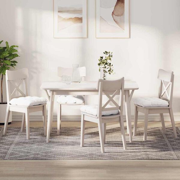 vidaXL Възглавници за седалки 4 pcs Бяло 40 x 40 x 12 см текстил