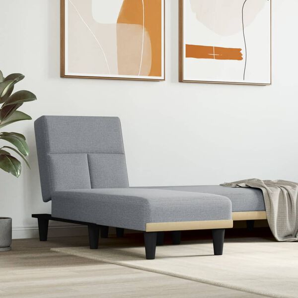 vidaXL Кушетка, светлосива, текстил