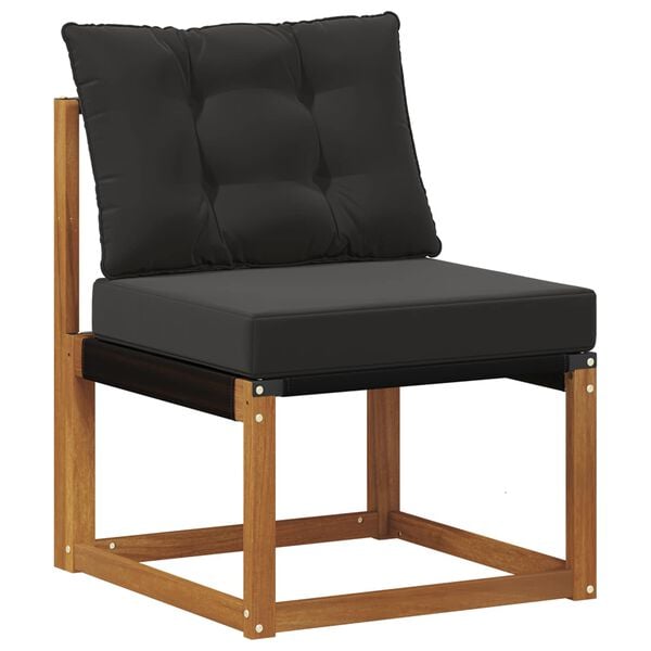 vidaXL Комплект дивани за открито 8 pcs Естествено и черно