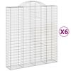 vidaXL Габионни кошници арка 6 бр 200x50x220/240 см поцинковано желязо